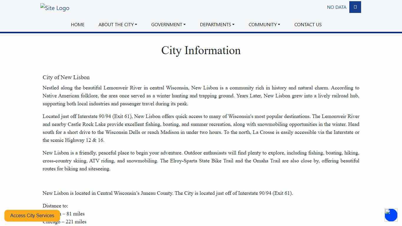 City Information | City of New Lisbon | City of New Lisbon