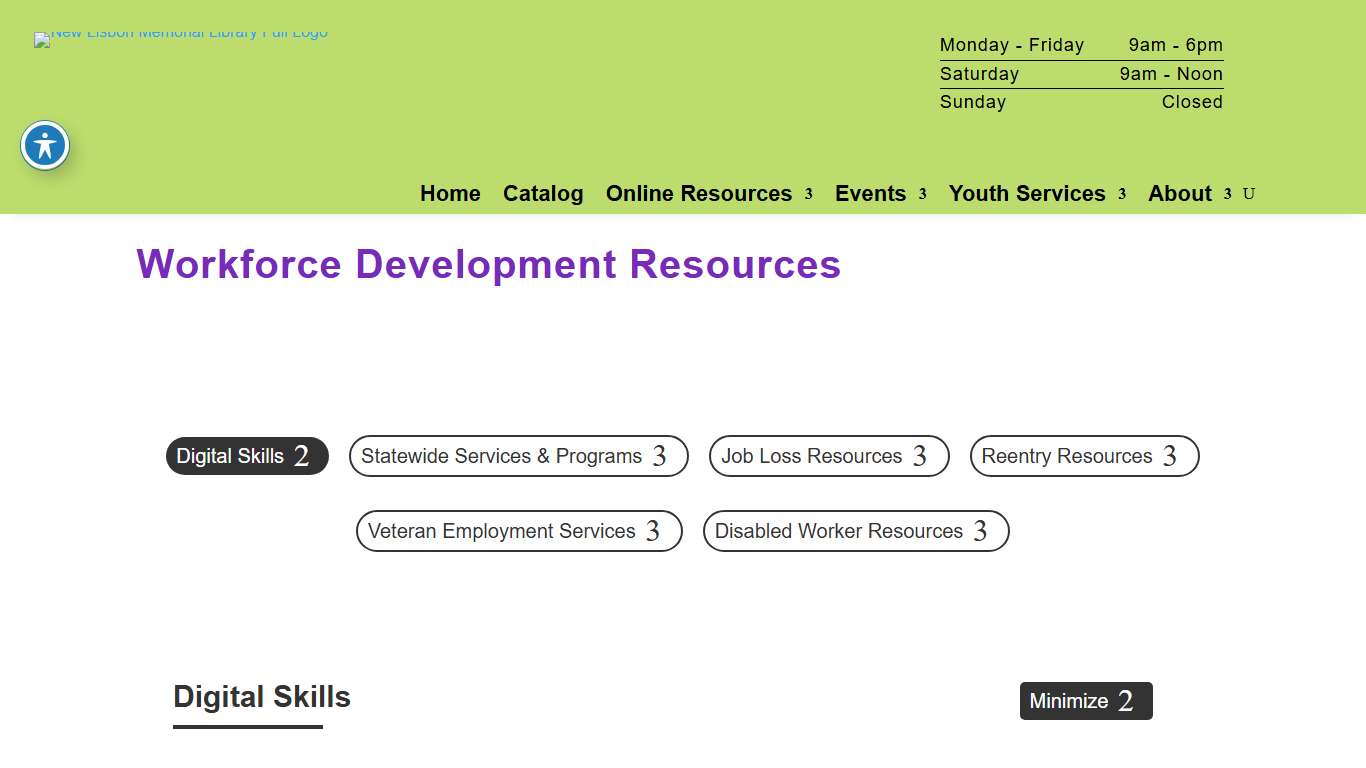 Workforce development links | New Lisbon Memorial Library