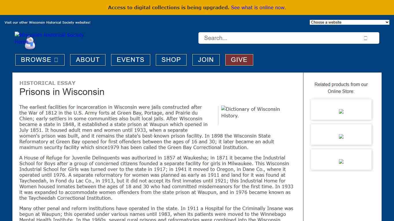 Prisons in Wisconsin | Wisconsin Historical Society